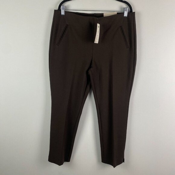 Chicos So Slimming Juliet Side-Vent Ankle Pants Size 2.5P US 14P Brown Pull On - Picture 1 of 12